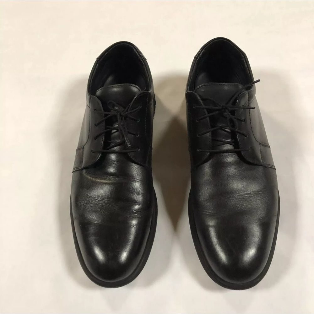 Aquatalia Mens Leather Dress Shoes Black Laced Size 11.5M Made in Italy